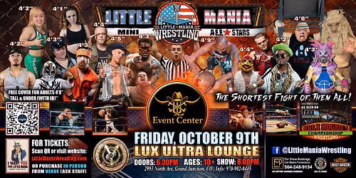 Grand Junction, CO - Little Mania Mini Wrestling @ Ultra Lux Lounge