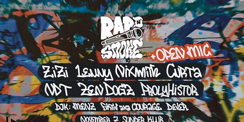 \ud83c\udf99\ufe0f Rap'N Smoke vol.1 - Zen Dogz, Hippicore, Zizi, Curta, Reppszakk\u00f6r \ud83d\udca5 Open mic - dobd a r\u00edmet!