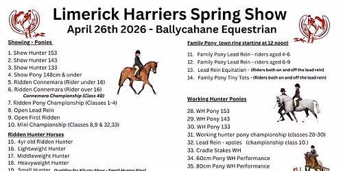 \u2b50\ufe0fThe Limerick Harriers Spring Show 2026\u2b50\ufe0f