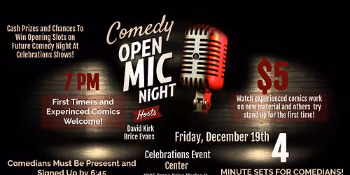 Comedy Open Mic Night at Celebrations