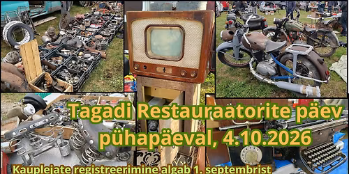 Tagadi Restauraatorite p\u00e4ev 04.10.2026