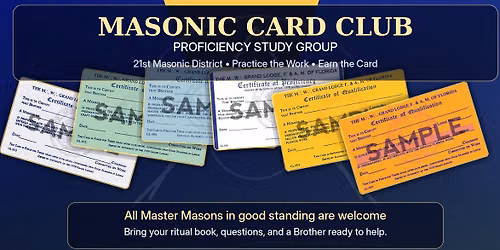 Masonic Card Club Study Group 2nd Meetup