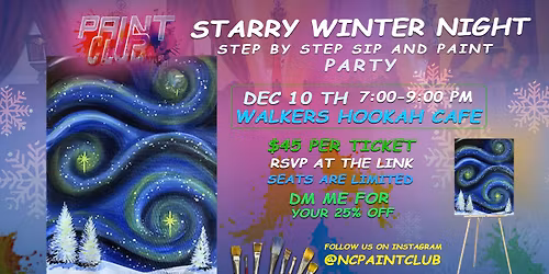 Starry Winter Night At Walker's Hookah Cafe