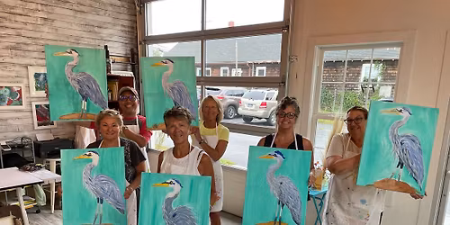 Big Blue Heron beginners acrylic