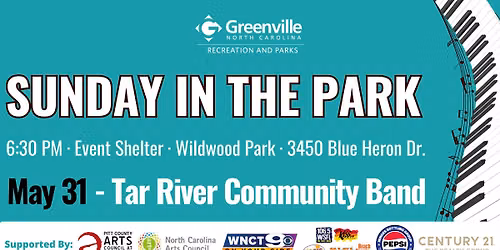2026 Sunday in the Park - May 31st - Tar River Community Band