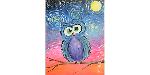 Lovely Starry Night Owl - Paint and Sip in San Antonio | Classpop!\u2122