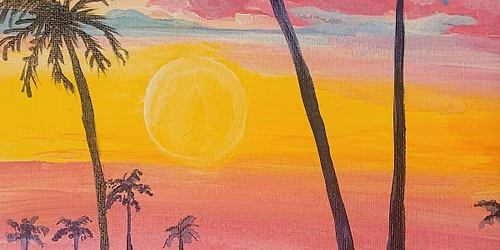 Pam Tree Silhouette in Acrylics