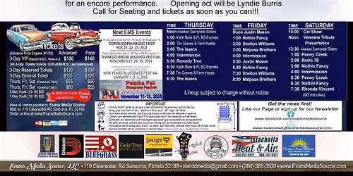 Palatka Fall Bluegrass & Lee Greenwood LIVE