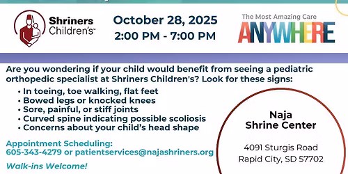 Screening Clinic for Children with Bone, Muscle or Joint Conditions - Rapid City, SD