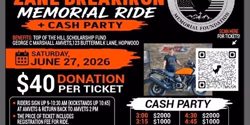 3rd Annual Officer Zane Breakiron Memorial Ride