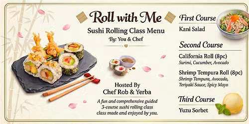 Courses by Chef Rob\u00e8ar: Sushi Rolling Experience (1pm)