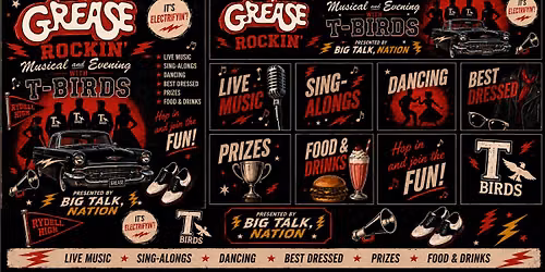 ROCKIN' WITH THE T-BIRDS: A NIGHT OF GREASE  - Contests, Specialty Menu, Prizes: A 1950's Experience