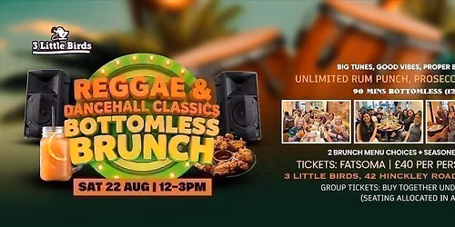 Reggae &amp; Dancehall Classics Bottomless Brunch