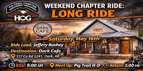 HOG2075 Weekend Ride: Long Ride May 2026