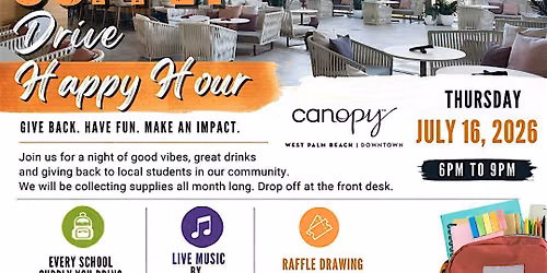 Rooftop Happy Hour | School Supply Drive | Prizes