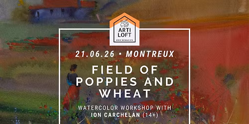 Watercolor workshop: Field of poppies and wheat