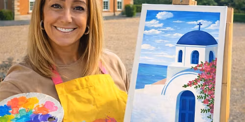 Santorini, Pizza, Prosecco and Paint