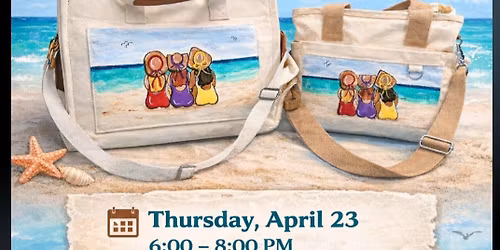 Friends at the beach canvas bag