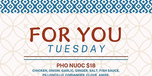 Pop Up Event: For You Tuesday Ramen, Pho and Bimimbap