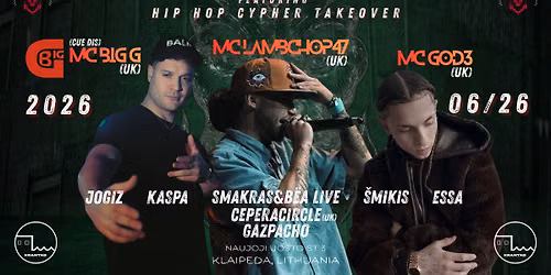 CR:DNB EVENT feat. HIP HOP CYPHER TAKEOVER\/ MC LAMBCHOP47 (UK)\/ MC BIG G (UK) \/MC GOD3 (UK)