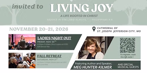 Women's Ministry Fall Events 2026 "Living  Joy" 