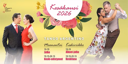 KES\u00c4KAUSI 2026 Argentiinalaisen Tangon tanssitunnit