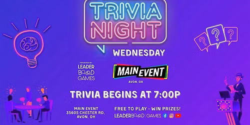 Trivia Night WEDNESDAY 7p | MAIN EVENT - Avon OH