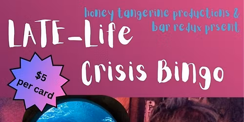 LATE-LIFE CRISIS BINGO!!!