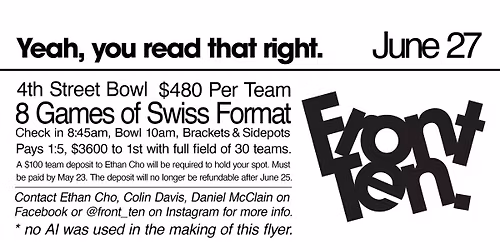 Front Ten Unlimited Scratch Swiss Trios