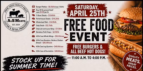 A&S Meats Free Food Event
