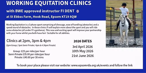 Working Equitation Clinic with BWE approved instructor FI DENT - Sunday 21st June 2026