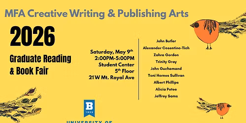 MFA Graduate Reading- Creative Writing & Publishing Arts