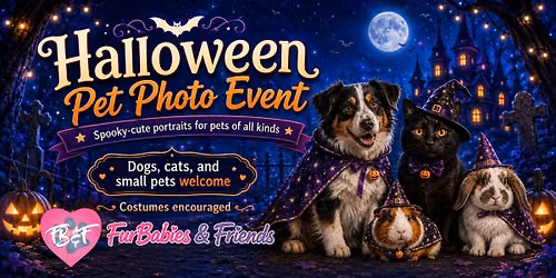 Halloween Pet Photoshoot - All Pets Welcome - 10\/18\/26 - 3-6pm - 20 Minute Shoot - $30