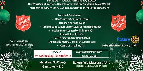 Bakersfield East Rotary Holiday Luncheon