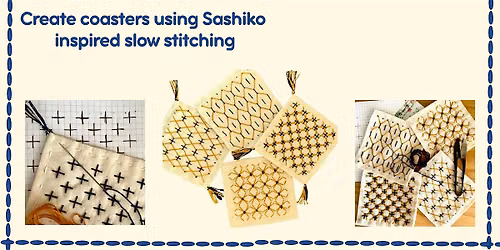 Create coasters using Sashiko inspired slow stitching