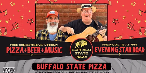 Evening Star Road at Buffalo State Pizza on Friday, Oct 16 at 7PM