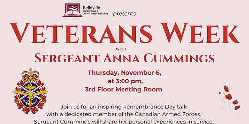 Veterans\u2019 Week with Sergeant Anna Cummings