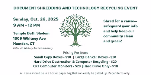 Document Shredding Event at Temple Beth Sholom