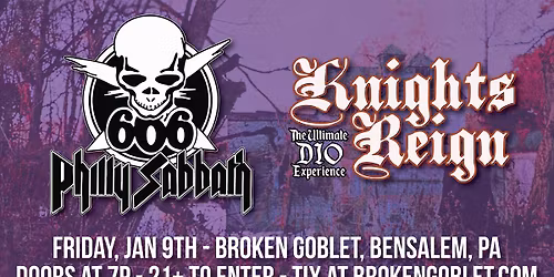 PHILLY SABBATH and KNIGHTS REIGN bring metal titans Black Sabbath and Dio to BGob!