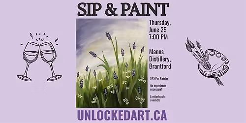 Sip & Paint, Lavender Meadow at Manns Distillery, Brantford