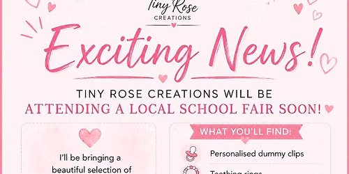 Tiny Rose Creations stall at a school fair 