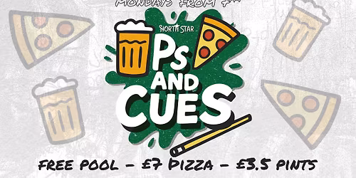 \ud83c\udf55\ud83c\udf7b\ud83c\udfb1 P\u2019s and Cues | Mondays at North Star\ud83c\udf55\ud83c\udf7b\ud83c\udfb1 