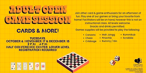 Adult Open Game Session: Cards & More!