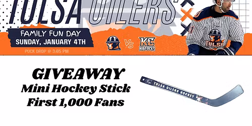 Tulsa Oilers Vs Kansas City Mavericks - Game 19 - Family Funday - Mini-stick Giveaway
