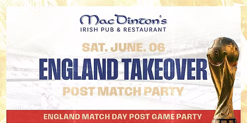 England Match Day Post Game Party