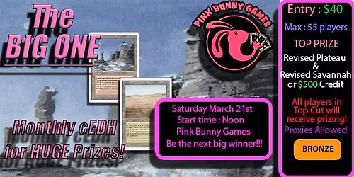 The BIG ONE cEDH w\/ Guaranteed 2 Dual Land prize pool - March 21st at noon