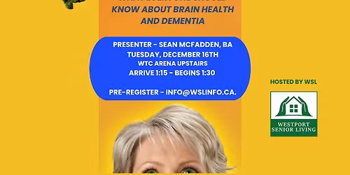 HEADS UP FOR HEALTHIER BRAIN - ALZHEIMER SOCIETY - SEAN MCFADDEN