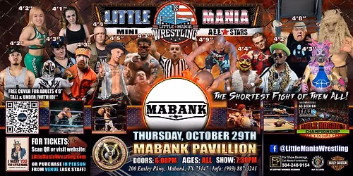 Mabank, TX - Little Mania Mini Wrestling @ Mabank Pavillion