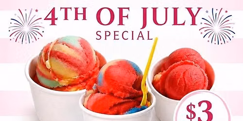 4th of July $3 Italian Ice FREE Delivery