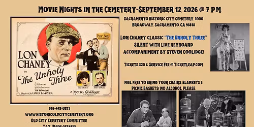 Movie Night in the Cemetery - 'The Unholy Three'